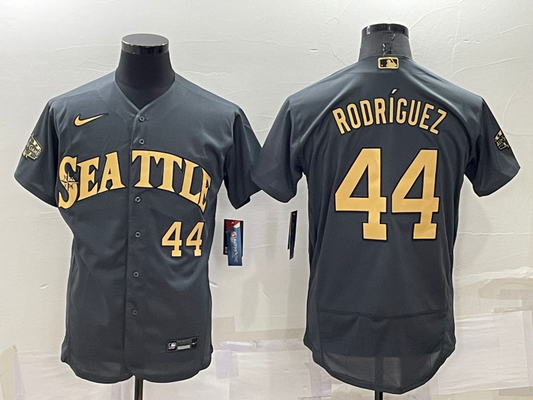 Men's Seattle Mariners Julio Rodriguez #44 Gray Stitched Jersey