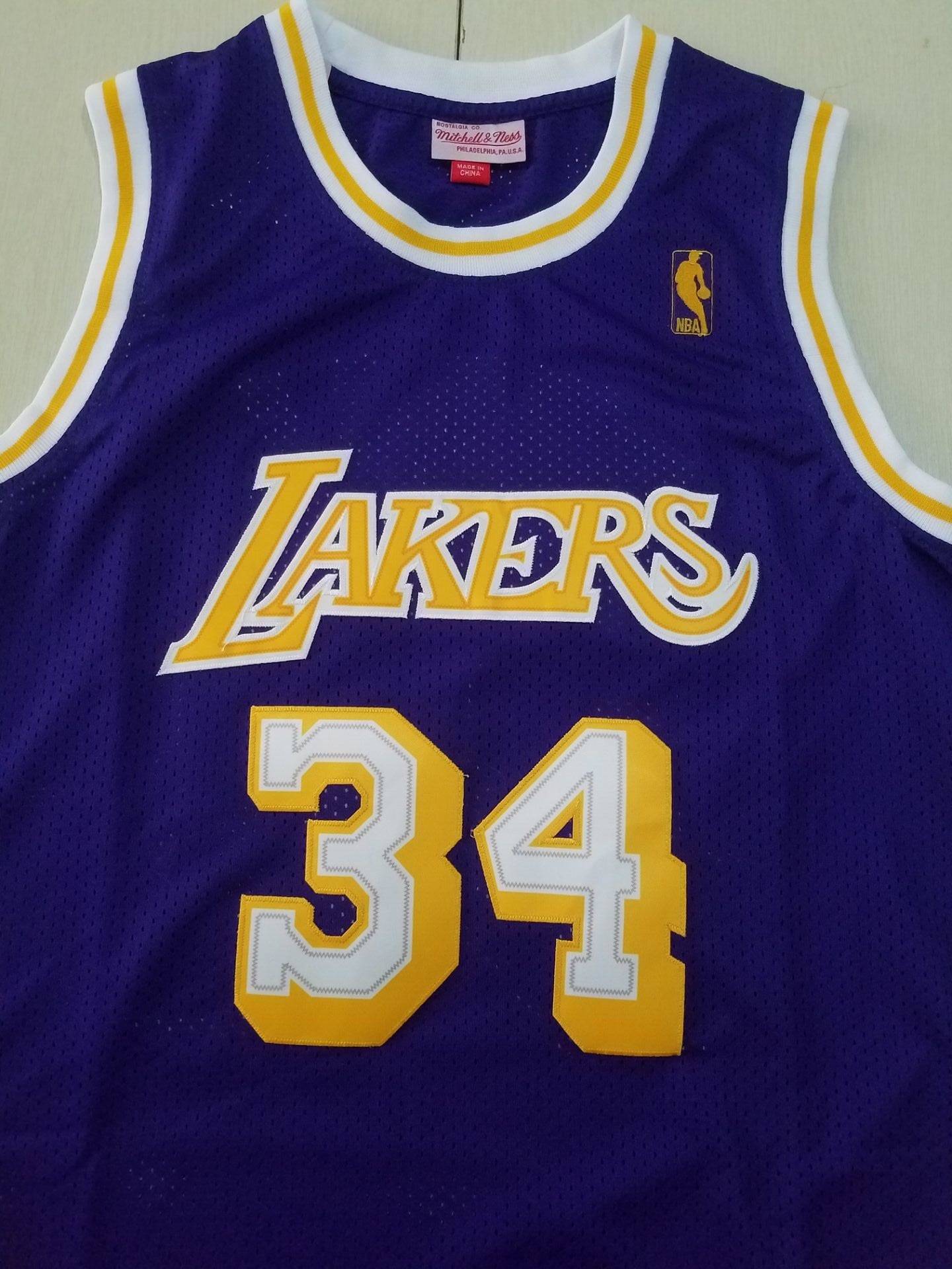 Men's Los Angeles Lakers Shaquille O'Neal #34 Purple 1996-97 Classics Jersey