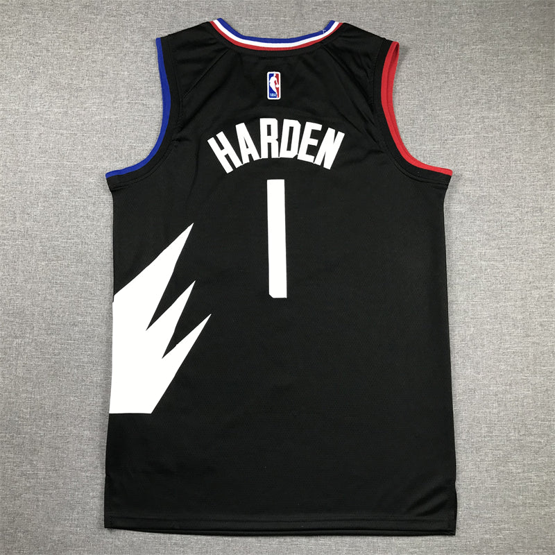 Men's LA Clippers James Harden #1 Black Swingman Jersey - Statement Edition