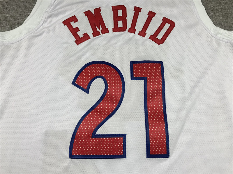 Men's Philadelphia 76ers Joel Embiid #21 White 2022/23 Swingman Jersey - City Edition