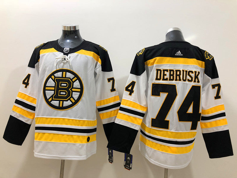 Men's Boston Bruins Jake DeBrusk #74 White Replica Player Jersey