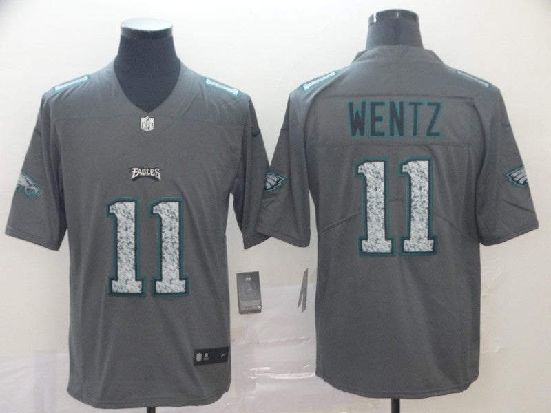 Men's Philadelphia Eagles Carson Wentz #11 Gray Game Player Jersey