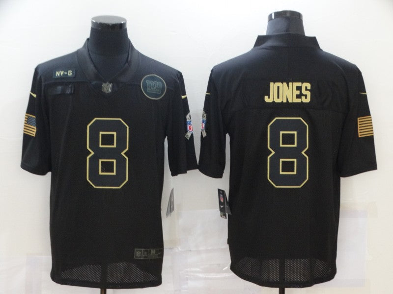 Men's New York Giants #8 Daniel Jones Black Player Game Jersey