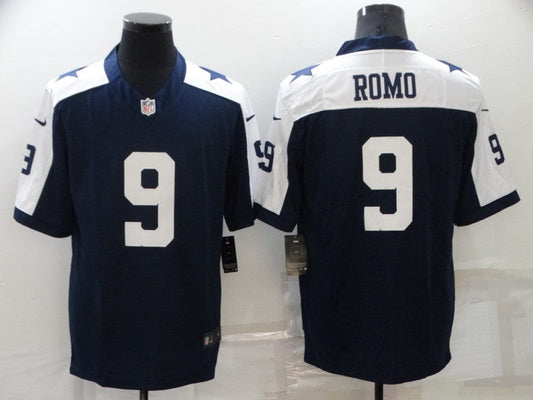 Men's Dallas Cowboys Tony Romo #9 Navy Game Jersey