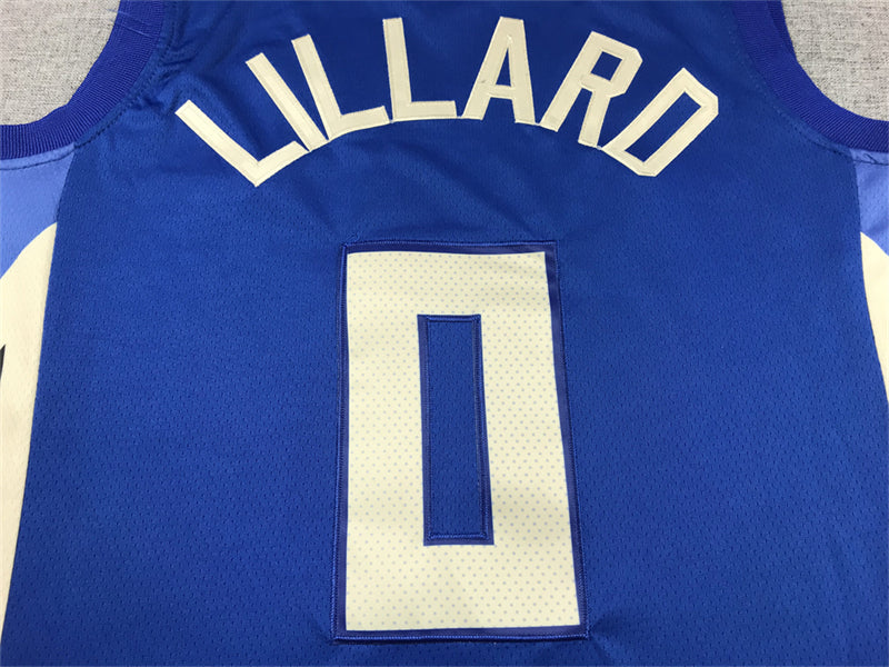 Men's Milwaukee Bucks Damian Lillard #0 Royal 2022/23 Swingman Jersey - City Edition