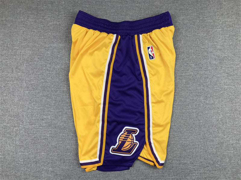 Men's Los Angeles Lakers Yellow Hardwood Classics Basketball Shorts