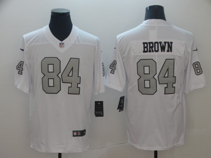 Men's Las Vegas Raiders Antonio Brown #84 White Game Player Jersey