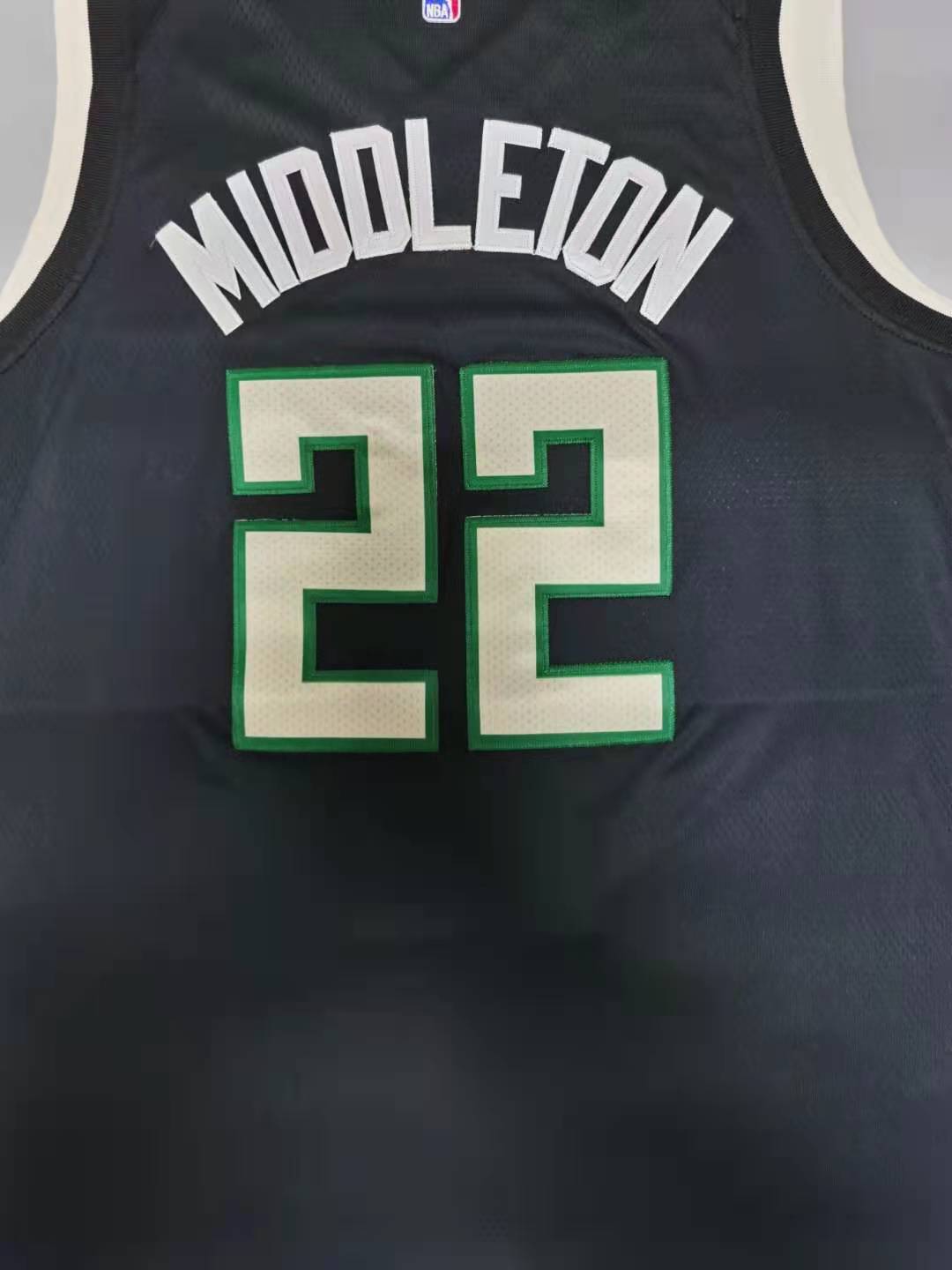 Men's Milwaukee Bucks Khris Middleton Black 2021 NBA Finals Champions Jersey