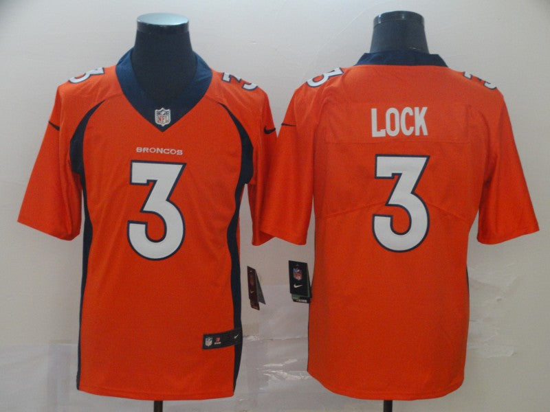 Men's Denver Broncos Drew Lock #3 Orange Game Jersey