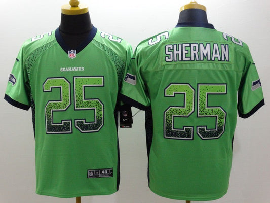 Men's Seattle Seahawks Richard Sherman #25 Green Game Jersey