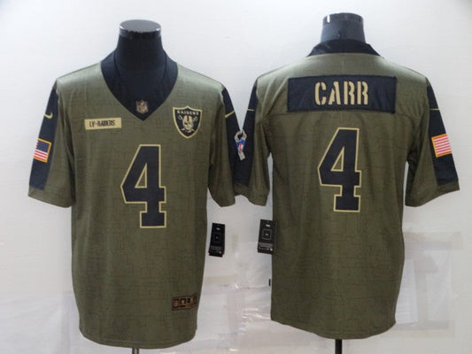 Men's Las Vegas Raiders Derek Carr #4 Brown Authentic Game Jersey