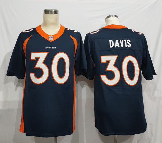 Men's Denver Broncos Terrell Davis #30 Navy Game Retired Player Jersey