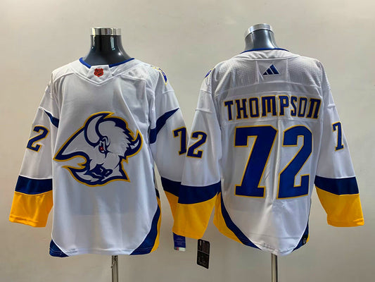 Men's Buffalo Sabres Tage Thompson #72 White Replica Jersey