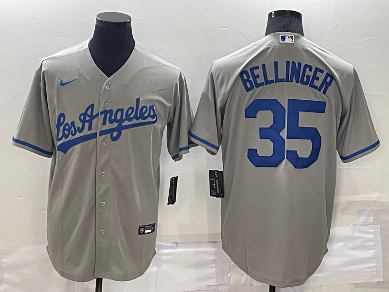 Men's Los Angeles Dodgers Cody Bellinger #35 Gray Stitched Jersey