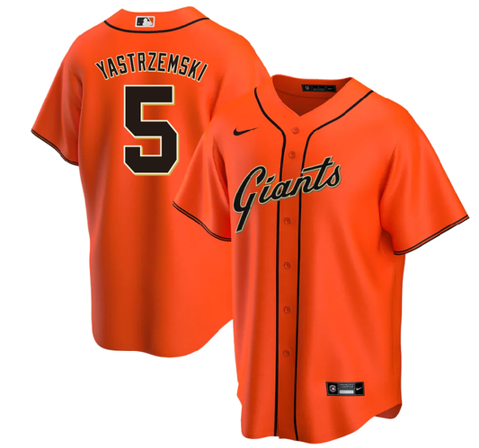 Men's San Francisco Giants Mike Yastrzemski #5 Orange Replica Baseball Jersey