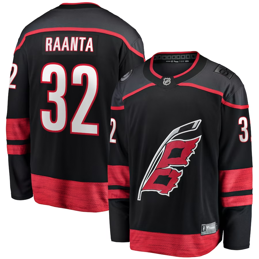 Men's Carolina Hurricanes Antti Raanta #32 Black Player Jersey