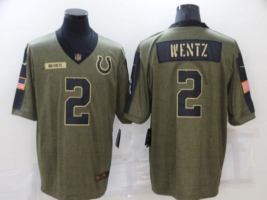 Men's Indianapolis Colts Carson Wentz #2 Brown Game Jersey