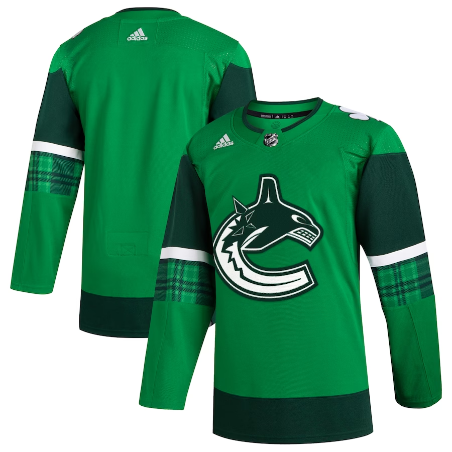 Men's Vancouver Canucks Kelly Green 2023 St. Patrick's Day Primegreen Authentic Blank Jersey