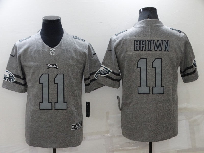 Men's Philadelphia Eagles A.J. Brown #11 Gray Game Jersey