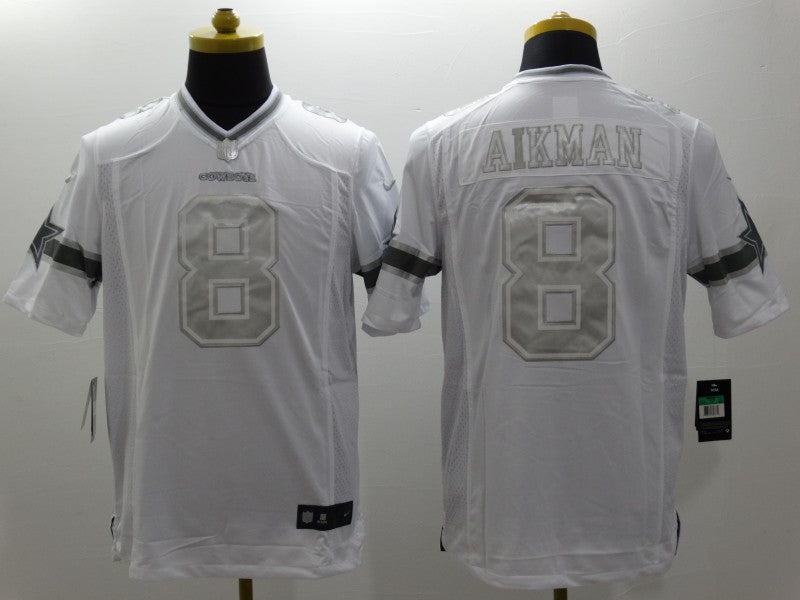 Men's Dallas Cowboys Troy Aikman #8 White Player Game Jersey