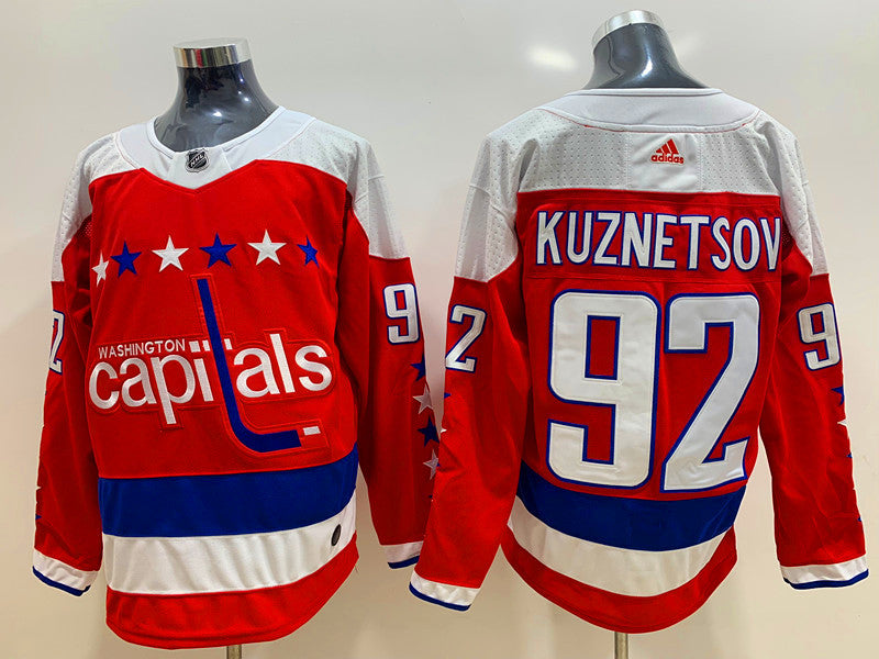 Men's Washington Capitals Evgeny Kuznetsov #92 Red Home Breakaway Jersey