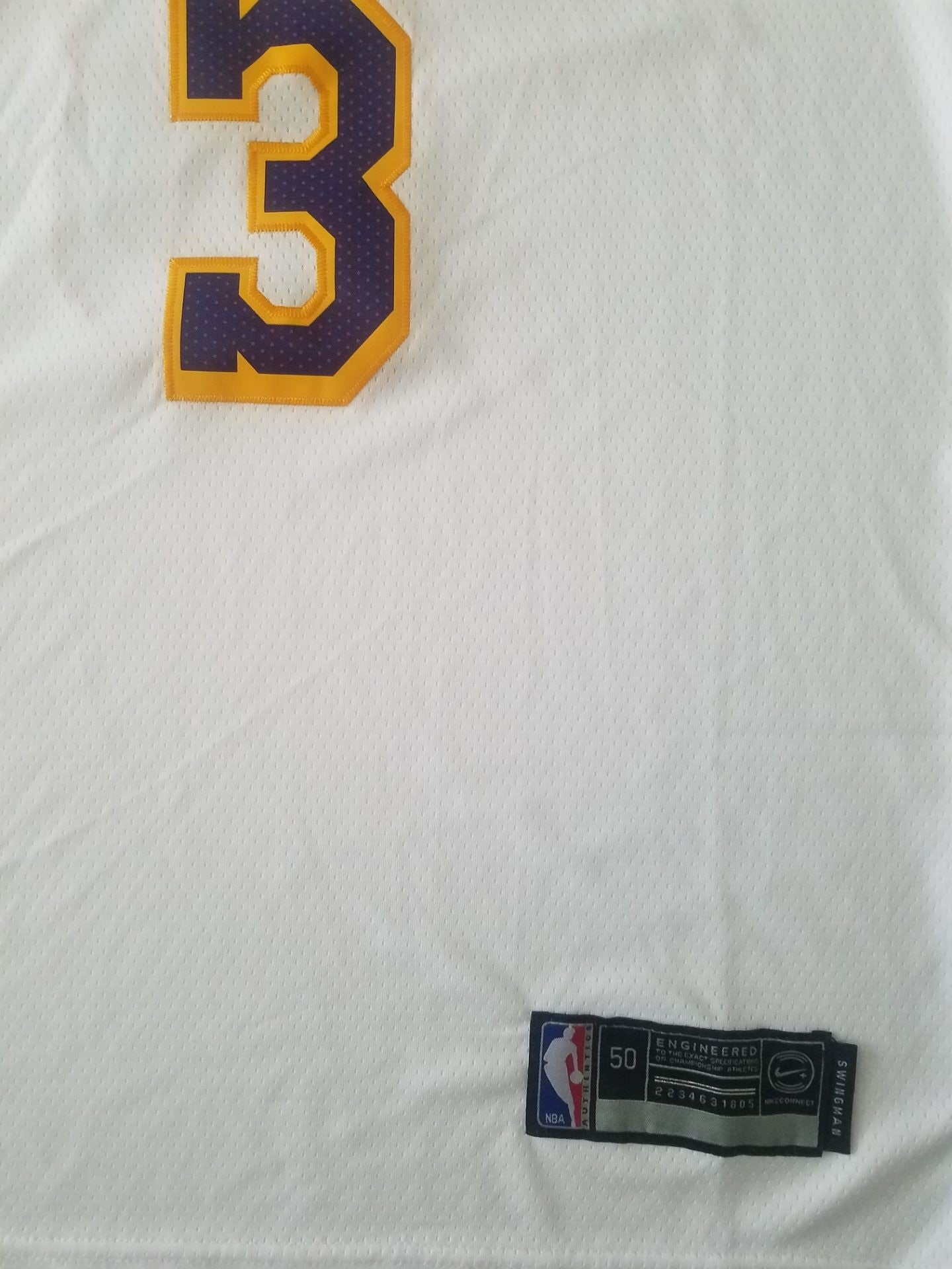 Men's Los Angeles Lakers Anthony Davis White #3 NBA Swingman Jersey