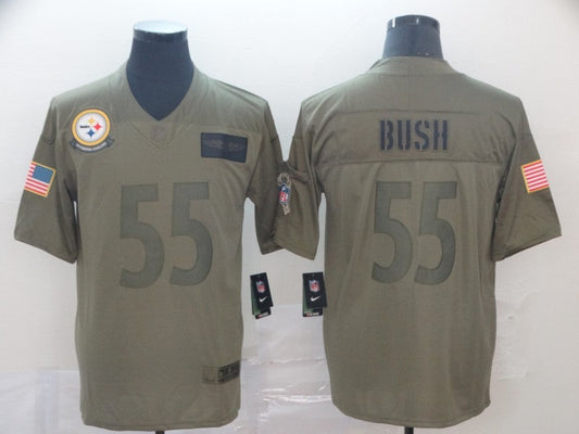 Men's Pittsburgh Steelers Devon Bush Jr. #55 Brown Game Jersey