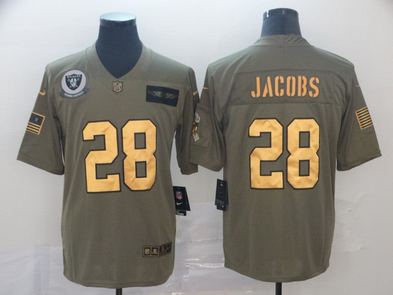 Men's Las Vegas Raiders Josh Jacobs #28 Brown Game Player Jersey