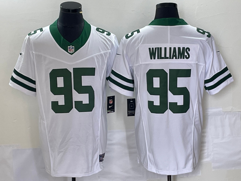 Men's New York Jets Quinnen Williams #95 White Legacy Vapor F.U.S.E. Limited Jersey