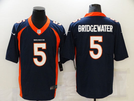 Men's Denver Broncos Teddy Bridgewater #5 Navy Game Jersey