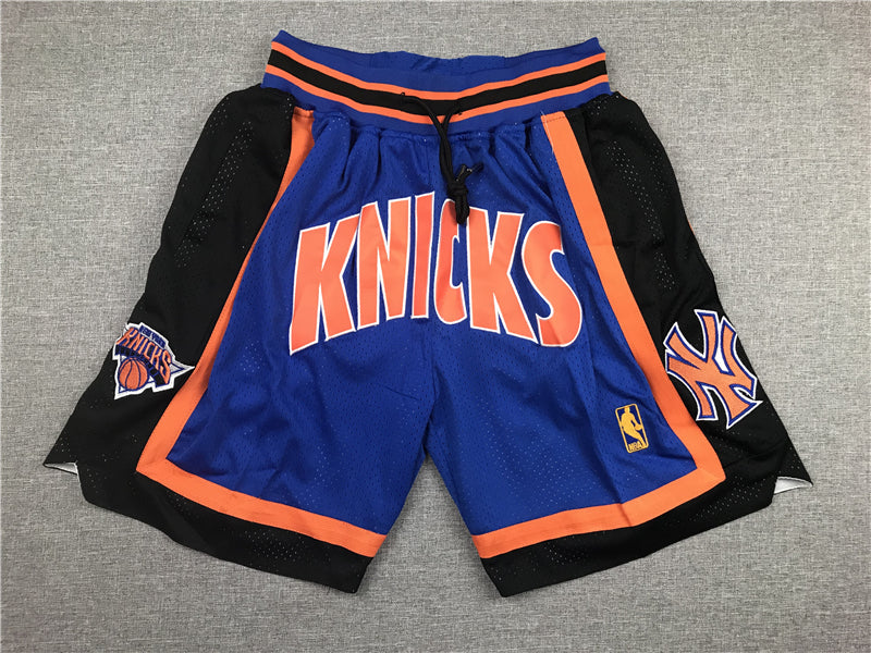 Men's New York Knicks Blue/Black Hardwood Classics 1996-97 Basketball Shorts