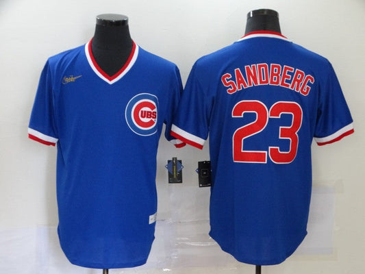 Men's Chicago Cubs Ryne Sandberg #23 Blue Alternate Game Jersey