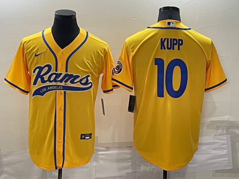 Men's Los Angeles Rams Cooper Kupp #10 Yellow Game Jersey Joint Edition