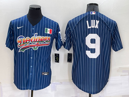 Men's Los Angeles Dodgers Gavin Lux #9 Blue Stitched Jersey