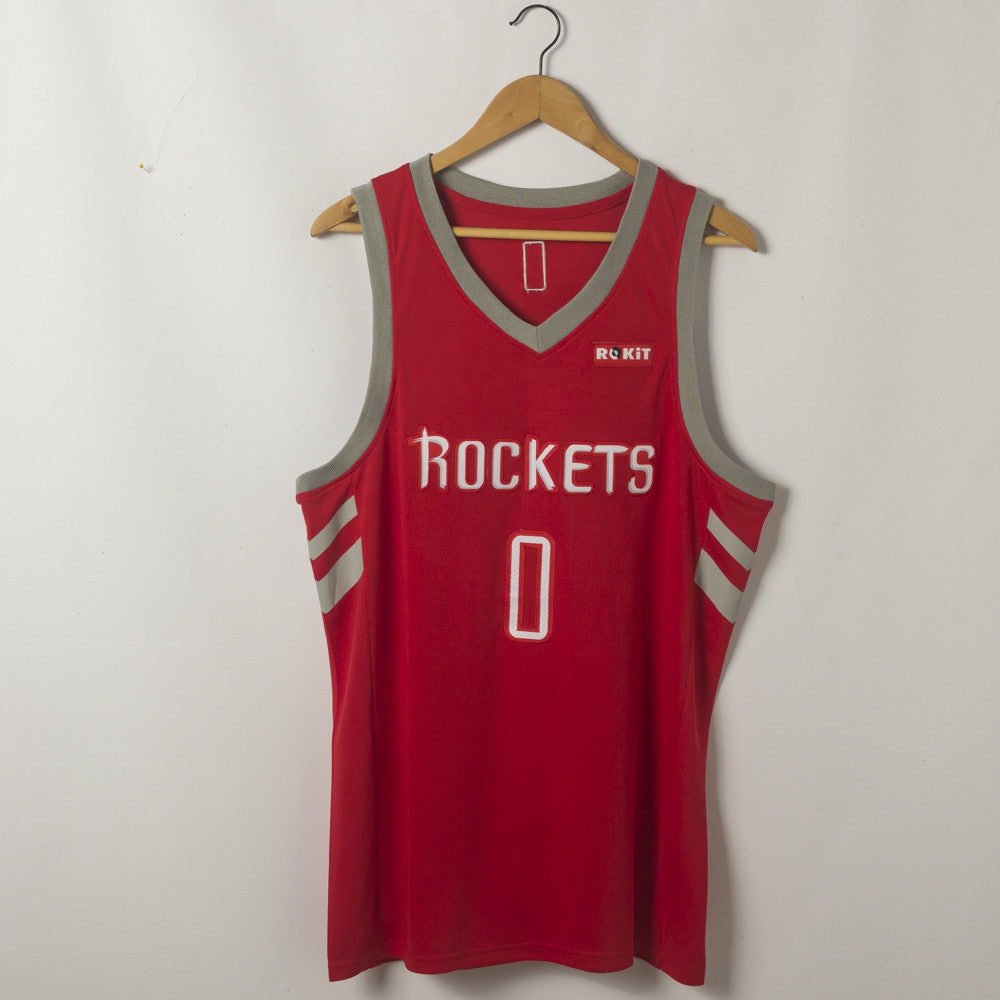 Men's Houston Rockets Russell Westbrook #0 Red Classics Swingman Jersey