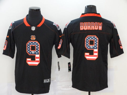 Men's Cincinnati Bengals #9 Joe Burrow Black Player Game Jersey