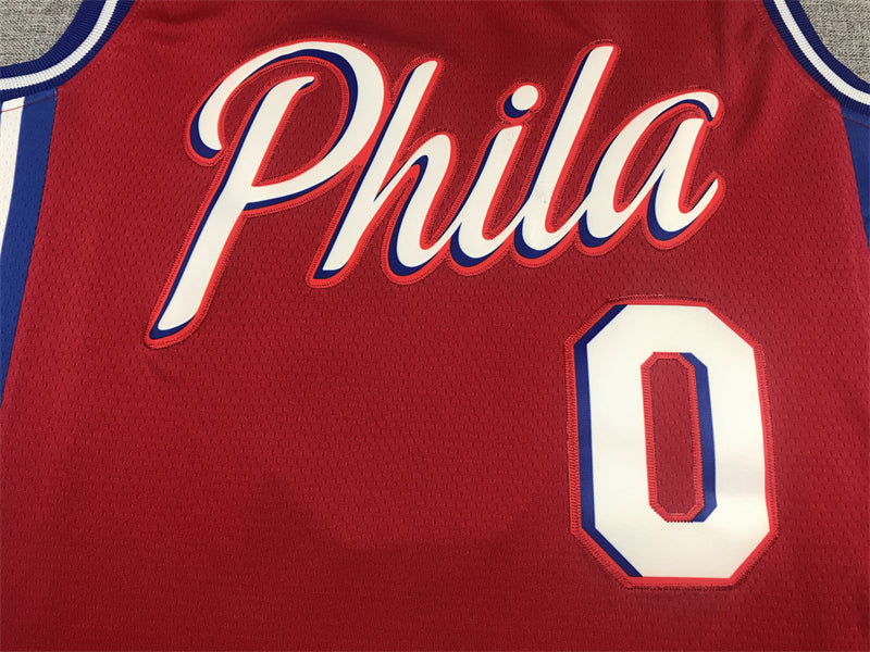 Men's Philadelphia 76ers Tyrese Maxey Red Fastbreak Replica Player Jersey