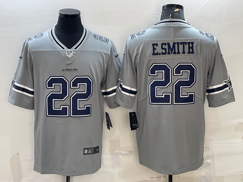 Men's Dallas Cowboys Emmitt Smith #22 Gray Inverted Legend Player Jersey