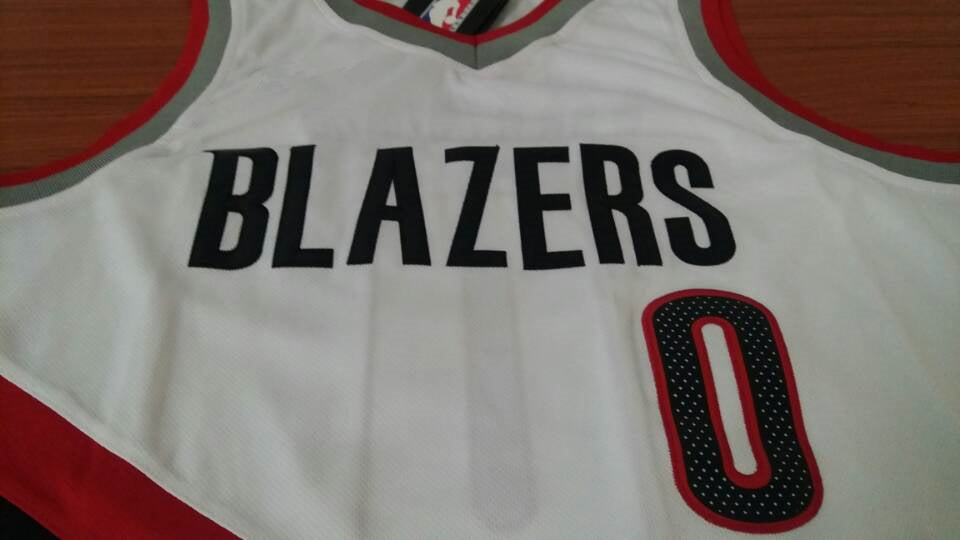 Men's Portland Trail Blazers Damian Lillard #0 White Swingman Jersey