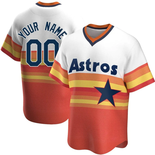 Men's Houston Astros White Home Cooperstown Collection Custom Jersey