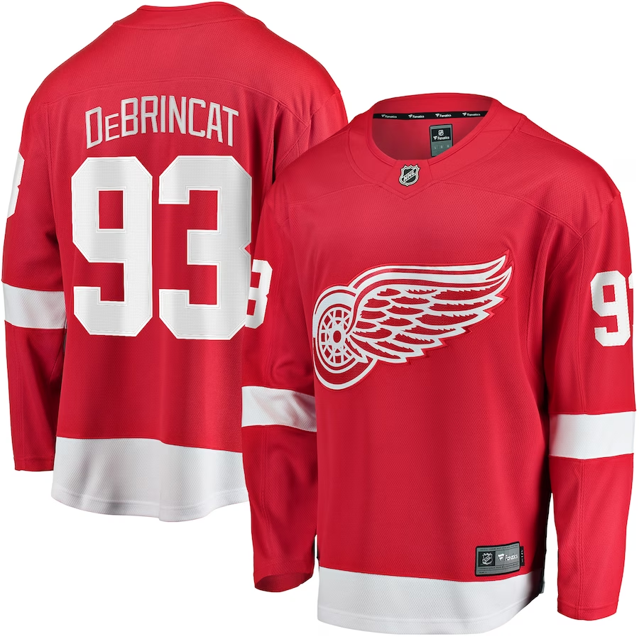 Men's Detroit Red Wings Alex DeBrincat #93 Red Home Breakaway Player Jersey