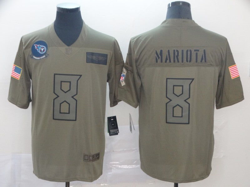 Men's Tennessee Titans Marcus Mariota #8 Brown Game Jersey