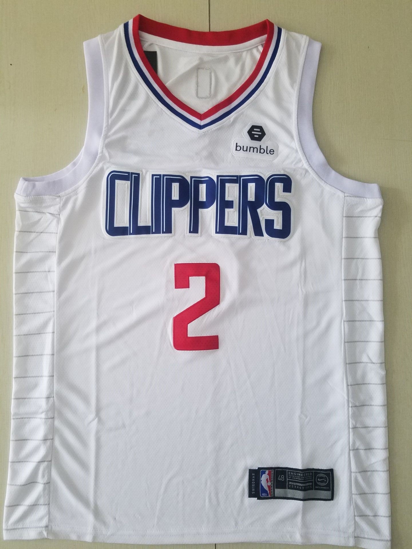 Men's LA Clippers Kawhi Leonard #2 NBA White Player Jersey