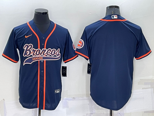 Men's Denver Broncos Navy Blank Jersey