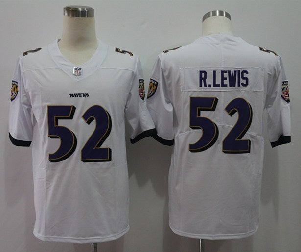 Men's Baltimore Ravens Ray Lewis #52 White Game Jersey