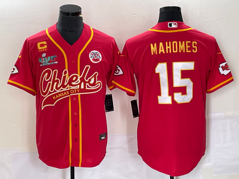 Men's Kansas City Chiefs Patrick Mahomes #15 Red Game Player Jersey Joint Edition