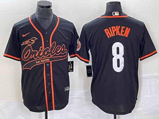 Men's Baltimore Orioles Cal Ripken #8 Black Replica Jersey Joint Edition