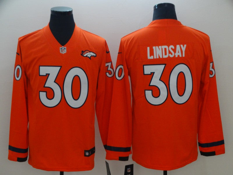 Men's Denver Broncos Phillip Lindsay #30 Orange Player Game Jersey