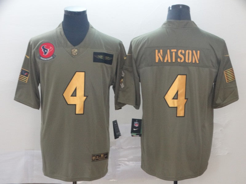 Men's Houston Texans Deshaun Watson #4 Brown Player Game Jersey