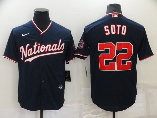 Men's Washington Nationals Juan Soto #22 Navy Replica Baseball Jersey